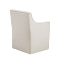 Skirted Dining Arm Chair With Casters Cream Wood