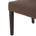 Dining Chair Dark Brown Wood Fabric