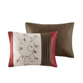 Embroidered 7 Piece Comforter Set Red Cal King California King Red Polyester