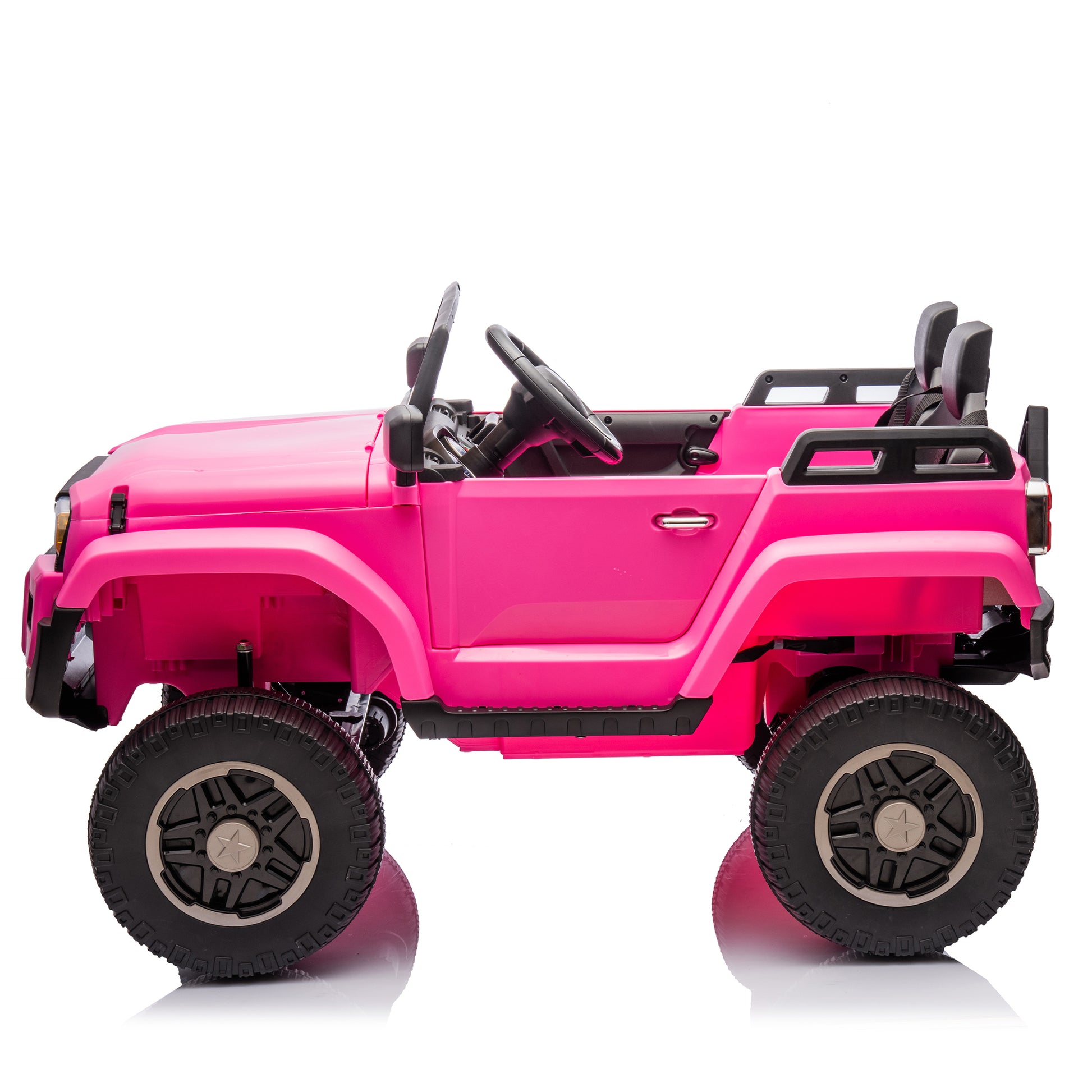 24V Two Seater Kids Ride On Car W Parents Remote Control, Licensed Toyota Lc250,220W Motors,With Shovel,Three Point Seat Belt,Slow Start,Speed Adjustment,Bluetooth,Music For Kids Aged 3 . Pink 100 149 Lbs Polypropylene