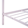 Full Size Metal Platform Bed With Two Drawers,House Shaped Headboard Design, Pink Full Pink Metal