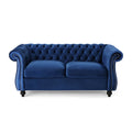 Seat Sofa Navy Blue Velvet