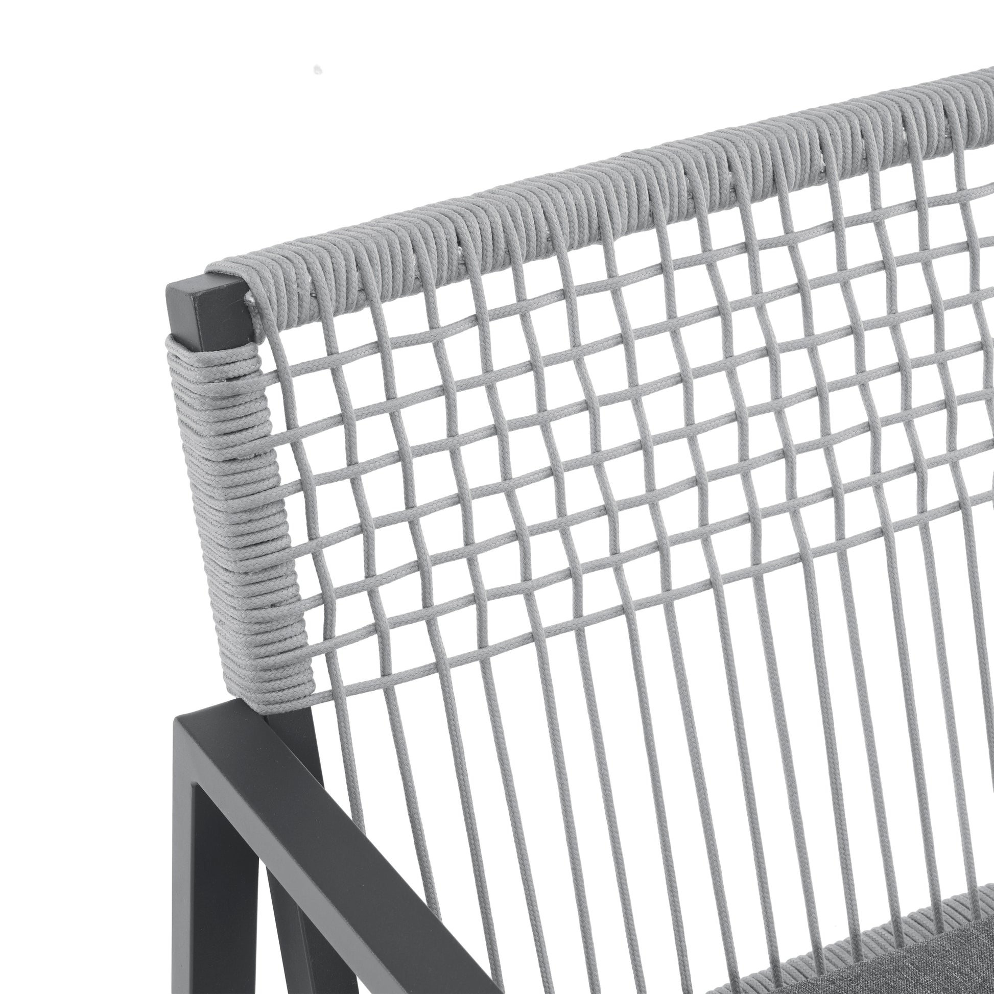 Outdoor Dining Set, Dining Chair Set Of 6 Aluminum Dining Table, Gray Black Black Grey Aluminum