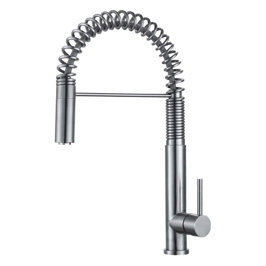 Dax Single Handle Pull Down Kitchen Faucet Brushed Finish Steel Gray Stainless Steel