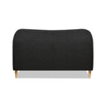 Roman Curved Headboard Upholstered Platform Bed, Queen, Ebony Black Boucle Box Spring Not Required Queen Black Wood Foam Boucle Boucle