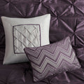 7 Piece Tufted Comforter Set Plum Full Full Plum Polyester