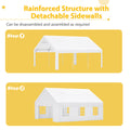 20X20Ft Party Tent Heavy Duty, Large Wedding Event Shelters With 2 Storage Bags & Removable Sidewalls, Outdoor Canopy Gazebo Commercial Tents For Parties Carport Camping Garden Patio White Metal