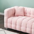 102 Inch Pink Teddy Fleece Sofa With Two Throw Pillows In Living Room Bedroom Apartment Sofa Supported By Hardware Feet Pink Polyester Blend 4 Seat