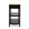 Kitchen Cart Black Wood