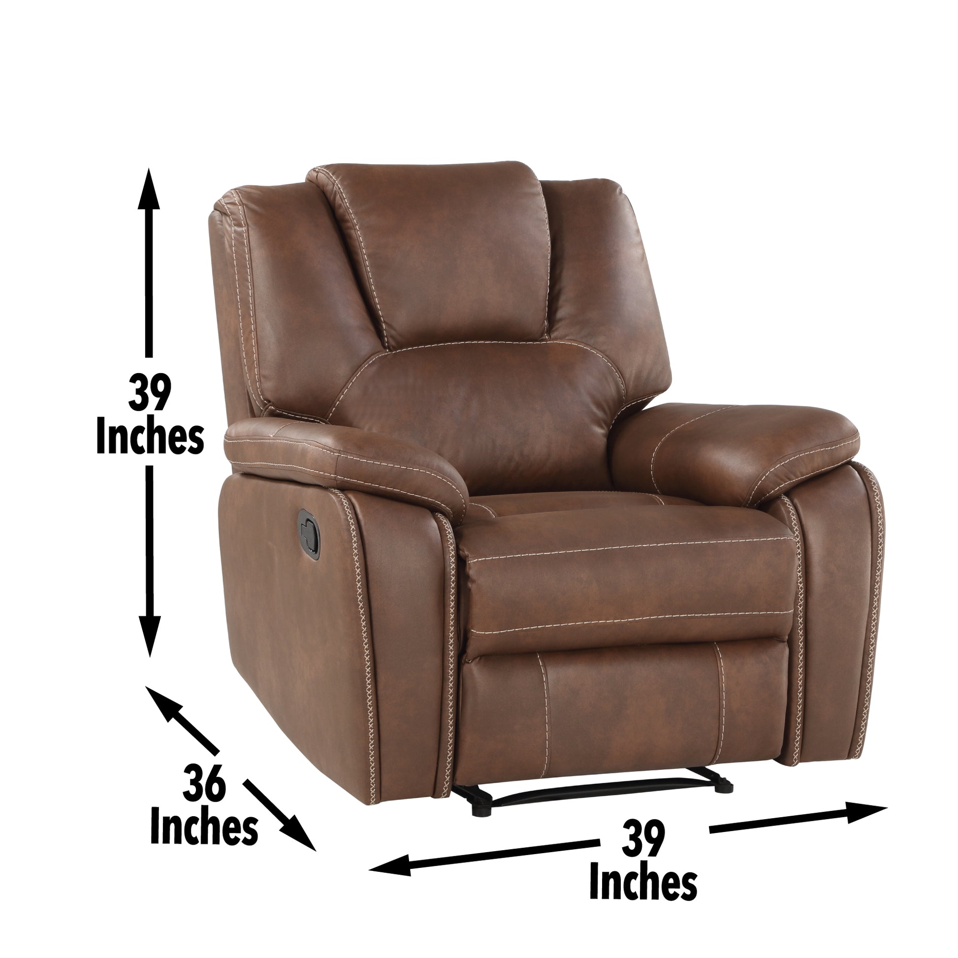 Katrine 3 Piece Living Room Set Brown Dark Brown Fabric