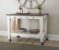 Cayla Kitchen Cart Two Tone White Wood