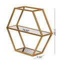 Hexagonal Shelf Antique Gold Glass