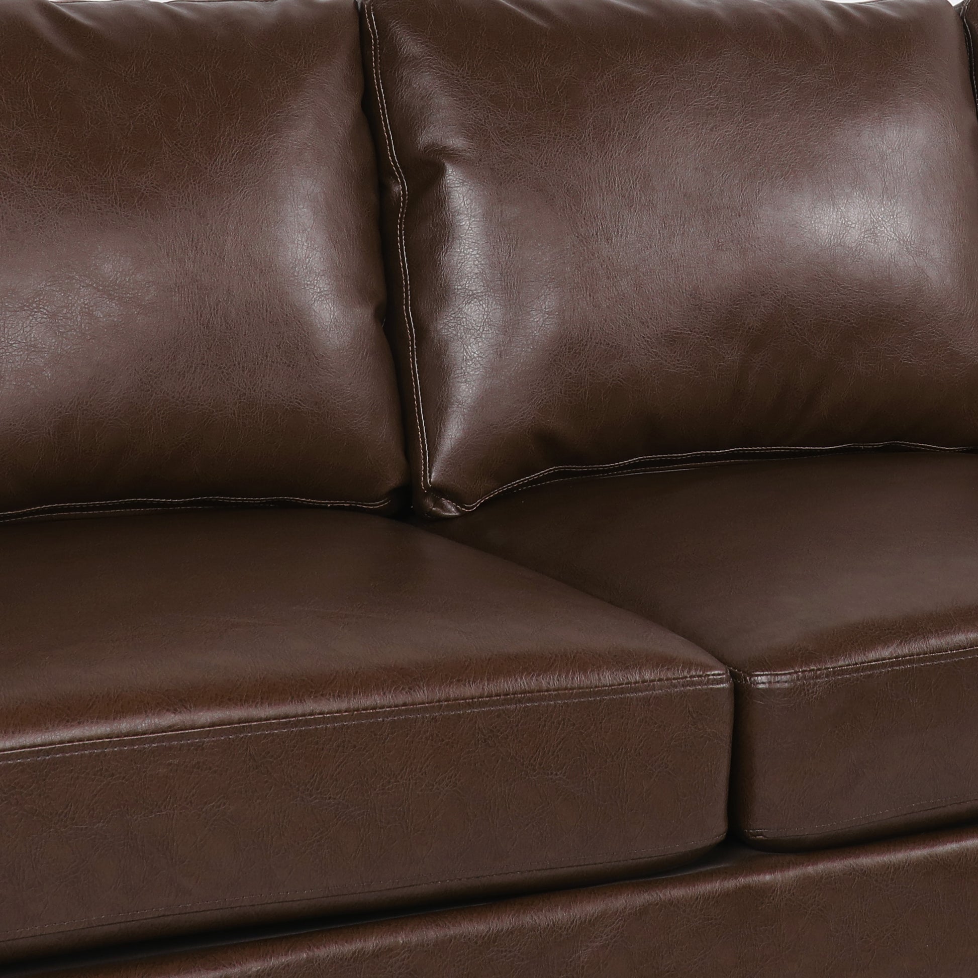 3 Seater Sofa Dark Brown Pu 3 Seat