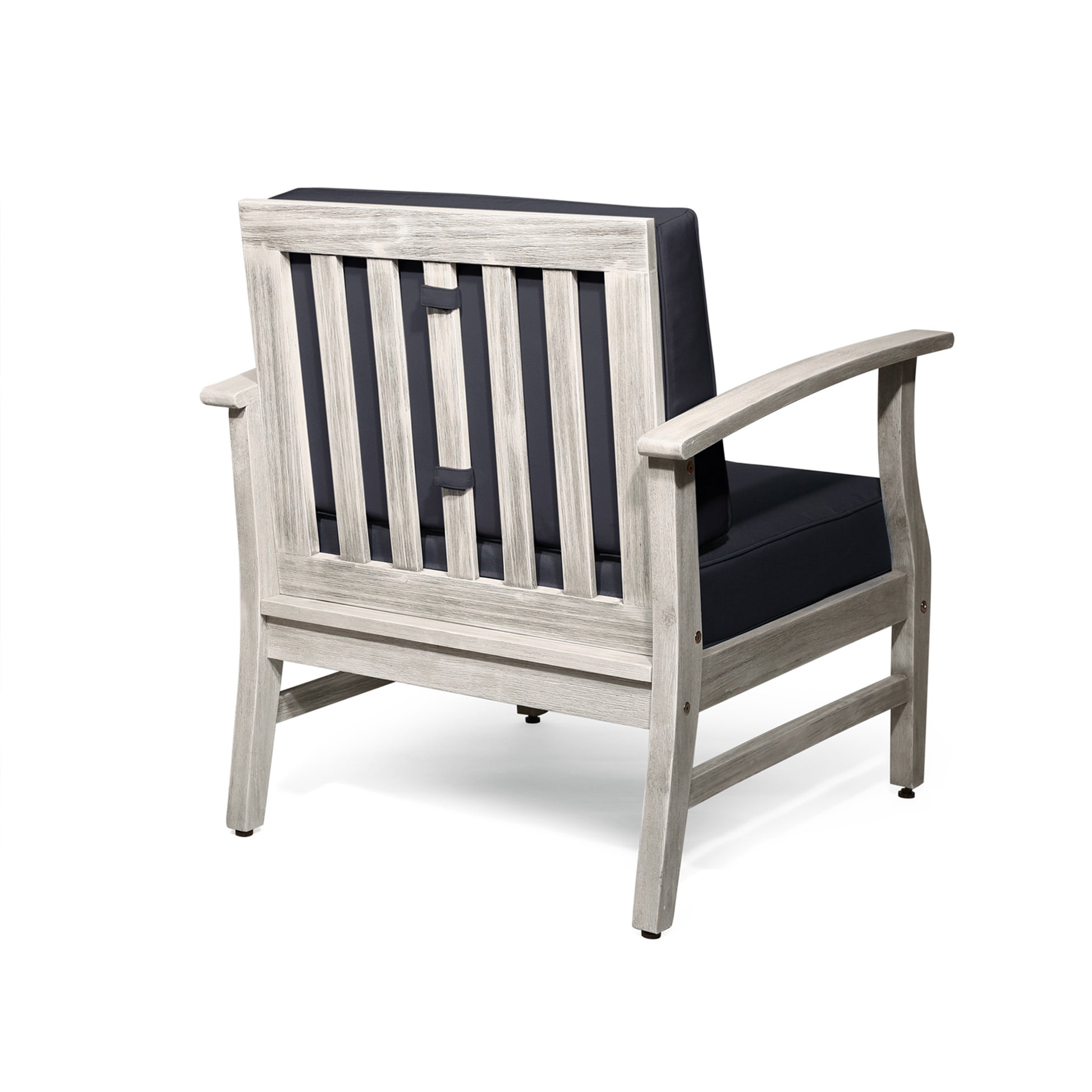 Perla Club Chair, Light Grey Dark Gray Acacia Wood