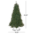 7' Noble Hinged Tree With 500 Clear Lights Ul,Dia:48