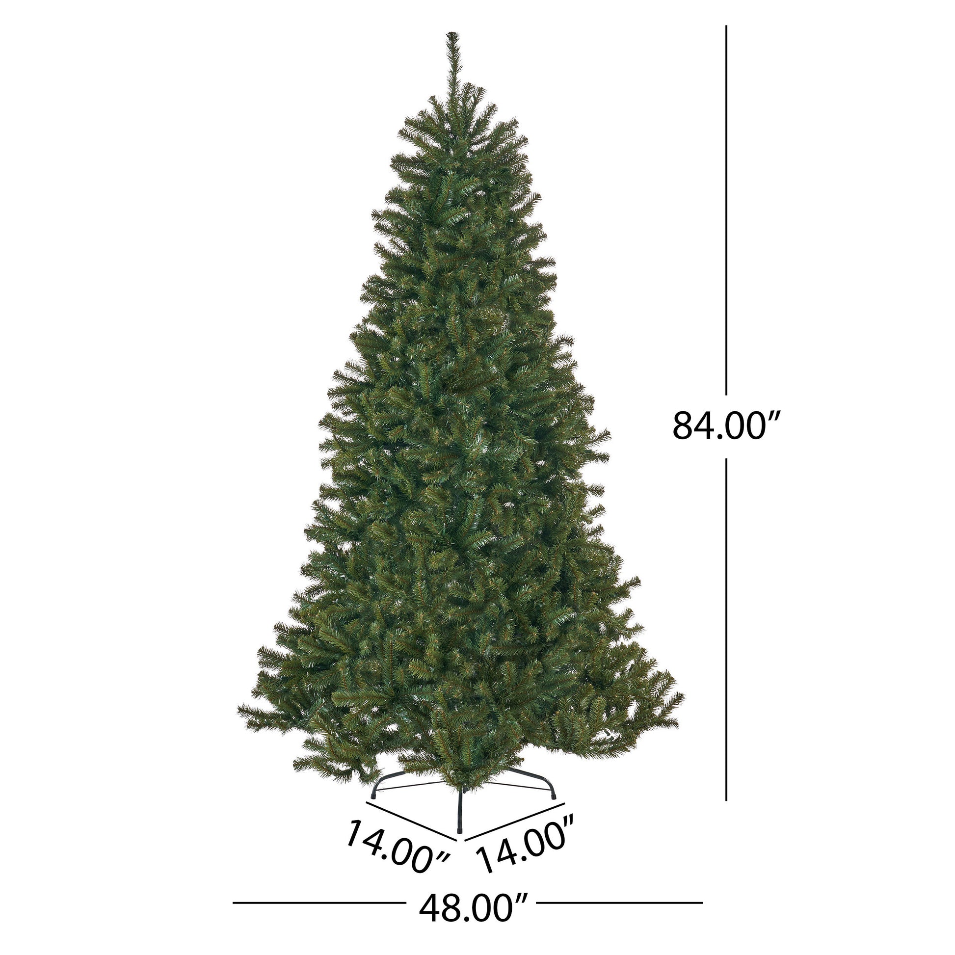 7' Noble Hinged Tree With 500 Clear Lights Ul,Dia:48",1110Tips Green Pvc