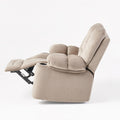 Luxurious Manual Recliner Chair In Coffee, Skin Friendly Fabric, Dual Cup Holders Coffee Fabric