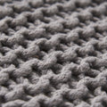 Knitted Foot Stool Light Grey Cotton