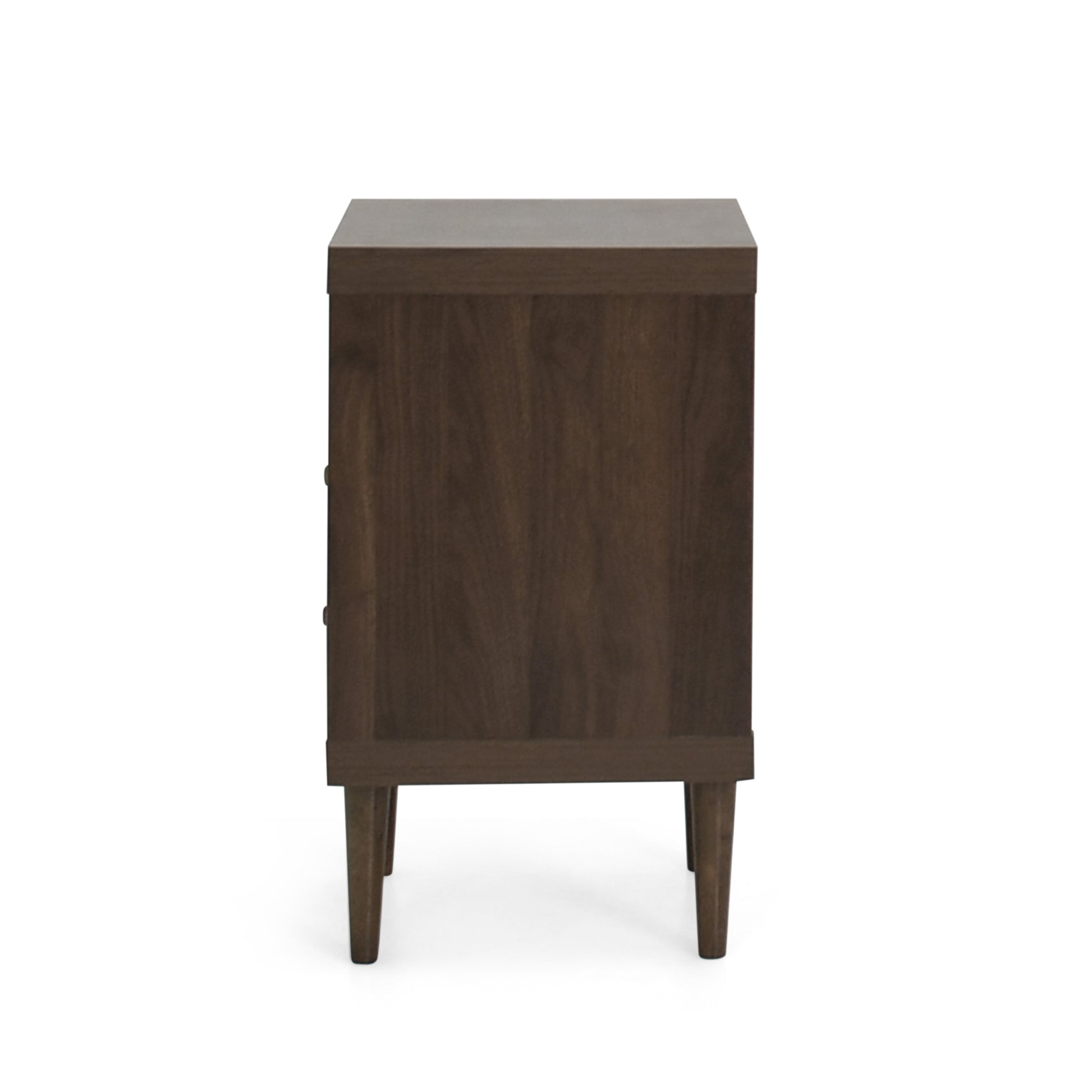 2 Drawer Nightstand Walnut Mdf