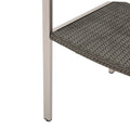 Cape Coral Outdoor Wicker Dining Chairs With Aluminum Frames, 2 Pcs Set, Grey Grey Aluminium