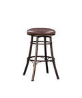 Bali Backless Swivel Bar Chair Dark Brown Dark Brown Wood