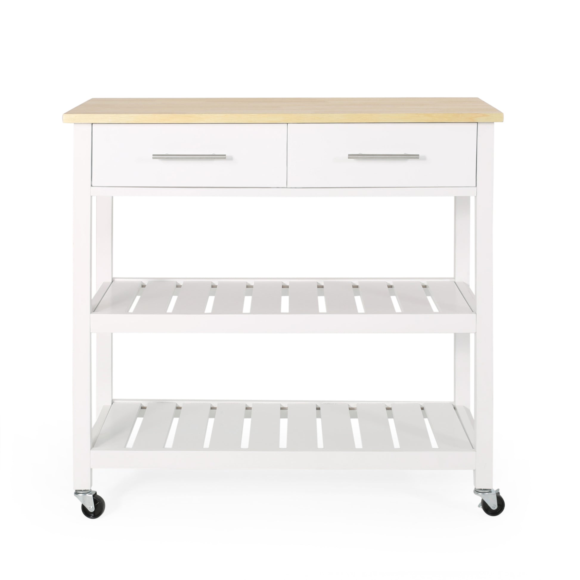 Kitchen Cart White Wood