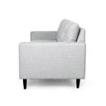 Jenny Contemporary Tufted Fabric 3 Seater Sofa Light Grey Fabric