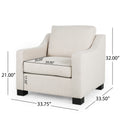 Club Chair Beige Fabric 1 Seat