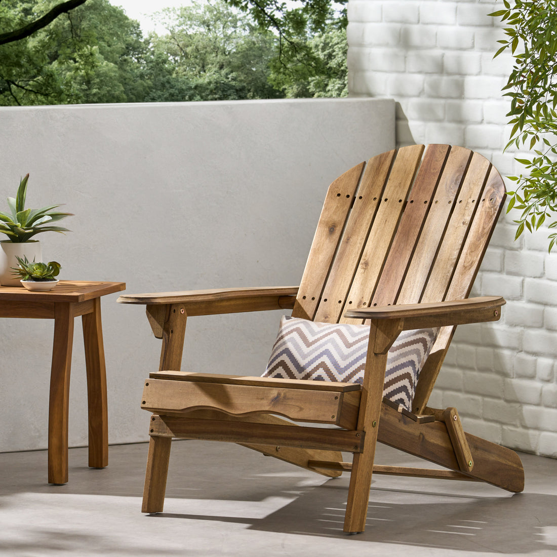 Malibu Adirondack Chair Natural Stained Acacia Wood