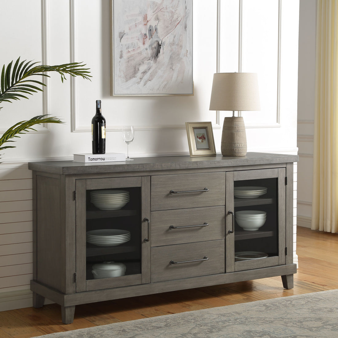 Mila Server Dark Gray Dark Gray Wood