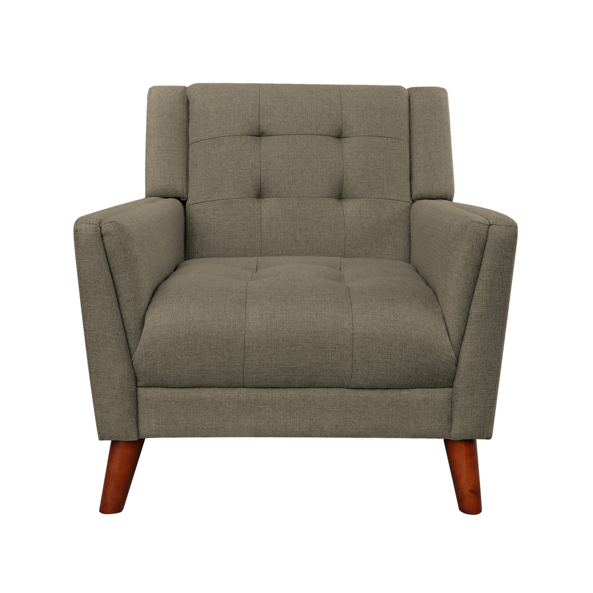 Mid Century Modern Armchair Mocha Fabric