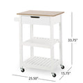 Kitchen Cart White Wood