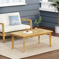 Outdoor Acacia Wood Rectangular Coffee Table, Teak, 43.25