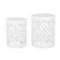 Metal S 2 End Table White Iron