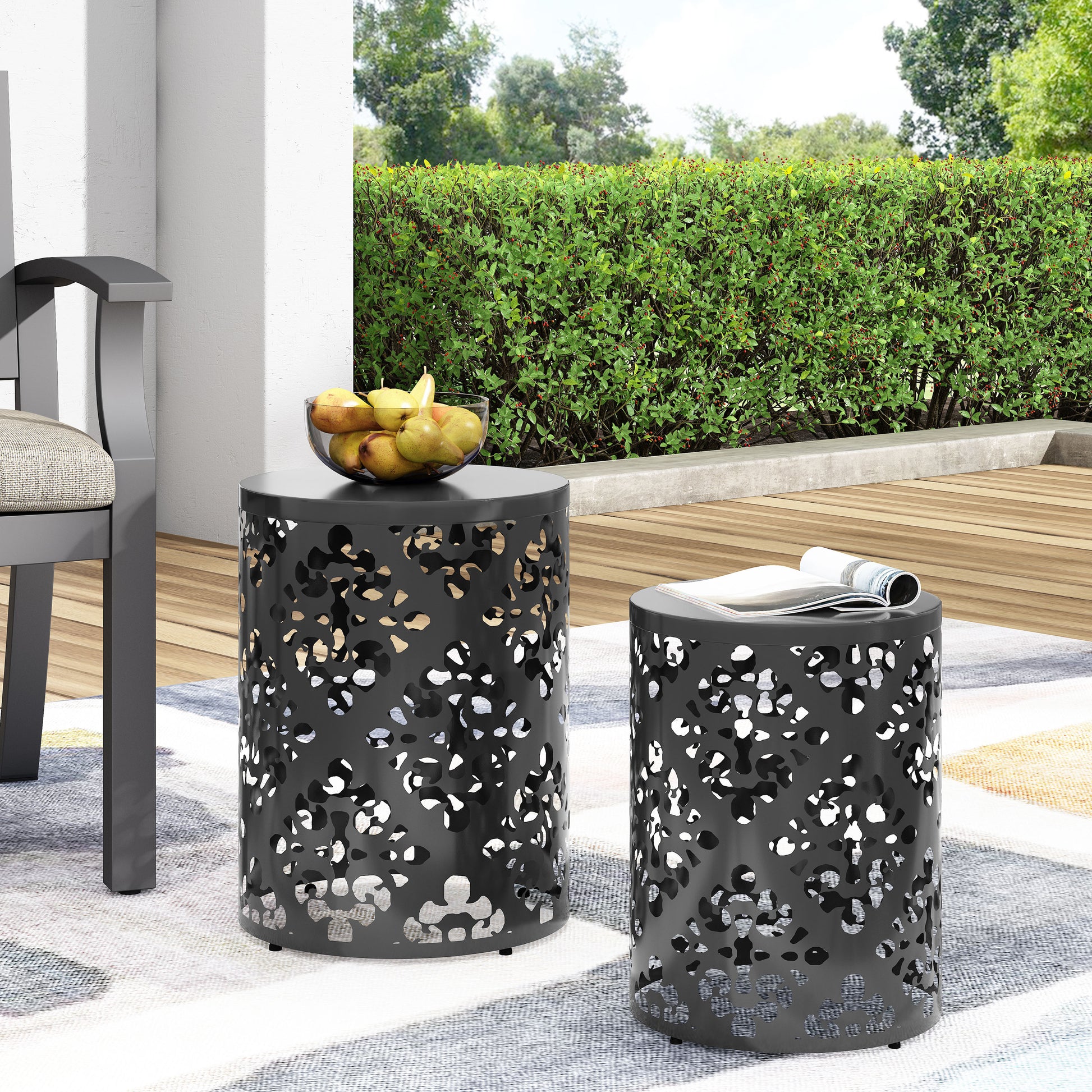 Metal S 2 End Table Black Iron