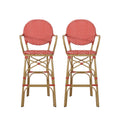 Barstool Red Plaid Wicker