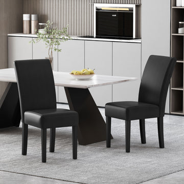 Dining Chair Mp2 Set Of 2 Black Pu