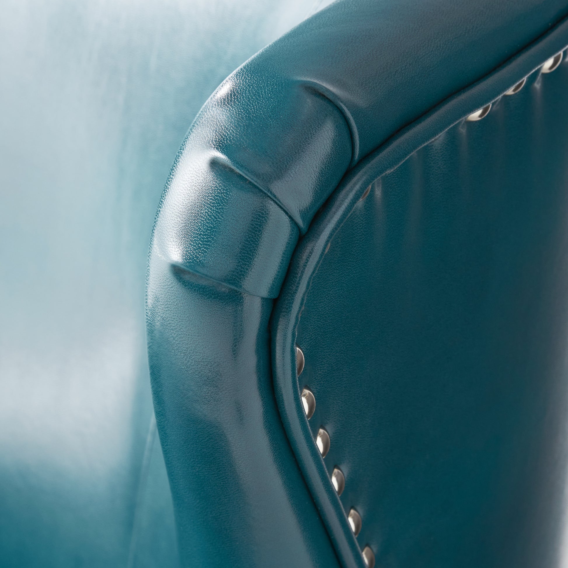 Canterbury Hi Back Wing Chair Teal Leather