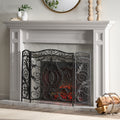 Waterbury Fireplace Screen Black Silver Iron