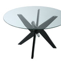 Wade Table Round Glass Top Dark Brown Dark Brown Wood