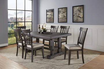 Napa 7 Piece Dining Set Dark Brown Dark Brown Wood