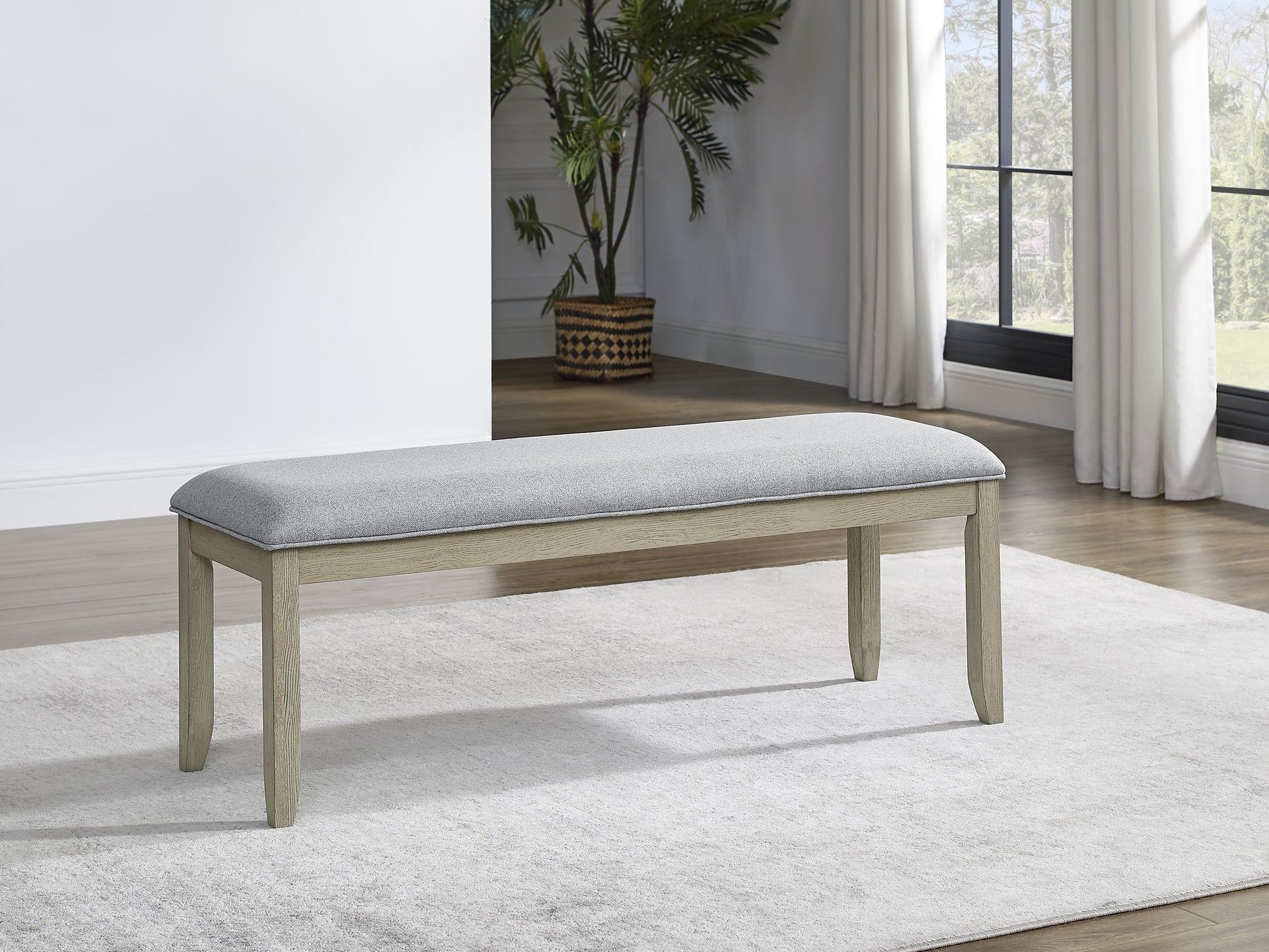 Carena Upholstered Top Bench Brown Brown Wood