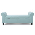 Hayes Armed Storage Bench Light Blue Fabric