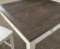 Cayla Counter Table Dark Oak White Wood