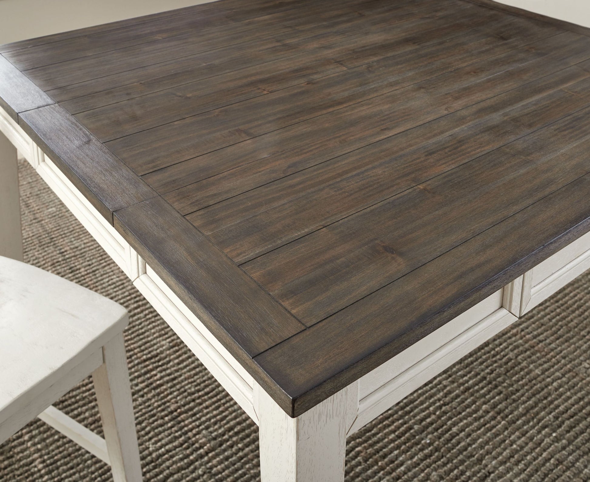 Cayla Counter Table Dark Oak White Wood