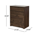 Delaney 4 Drawer Dresser Walnut Mdf