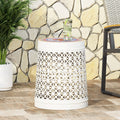 Cranbrook Side Table White Ceramic Tile Iron