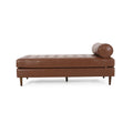 Chaise Lounge Light Brown Pu