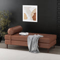 Chaise Lounge Light Brown Pu