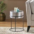 Round End Table Silver Aluminium